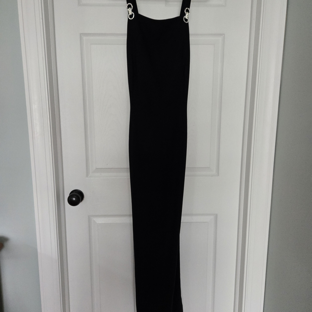 Adrienne Vittadini Black Spaghetti Strap Sheath Maxi Dress